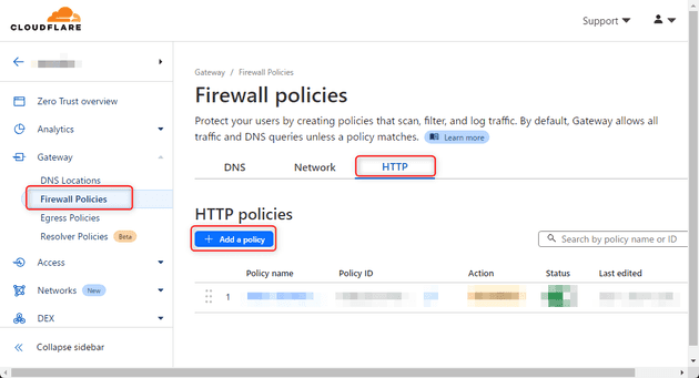 firewall policies http