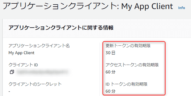 cognito application client expires