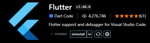 VS Code に Flutter 拡張機能をインストール