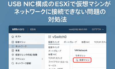 USB NIC構成のESXiで仮想マシンがネットワークに接続でき�ない問題の対処法